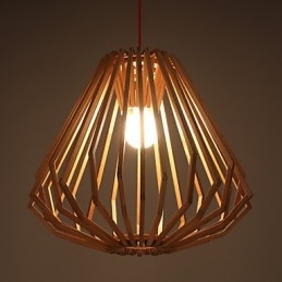 Lustre Mini Estilo Tradicional Clássico Madeira Bambu