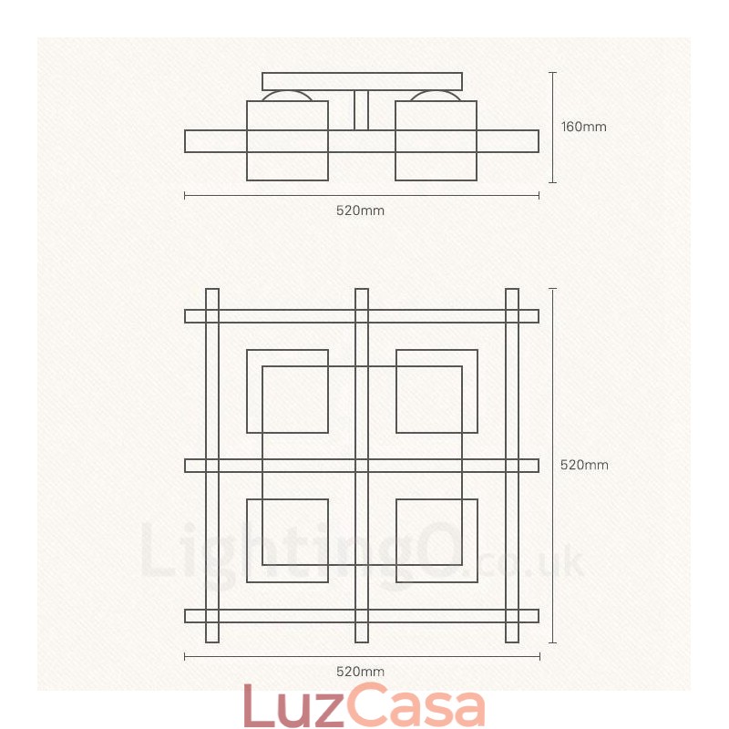 4 Luzes de teto embutidas estilo nórdico moderno e contemporâneo com cúpula de vidro