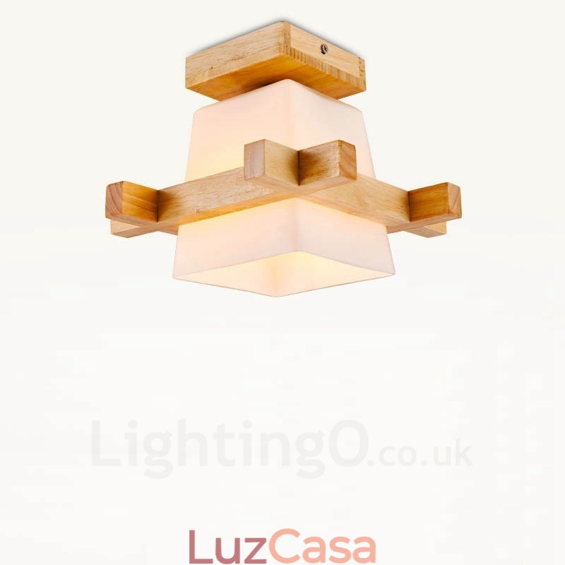 1 Luz Moderna Contemporânea Estilo Nórdico Luminárias de Teto Embutidas com Sombra de Vidro