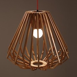 Lustre Mini Estilo Tradicional Clássico Madeira Bambu