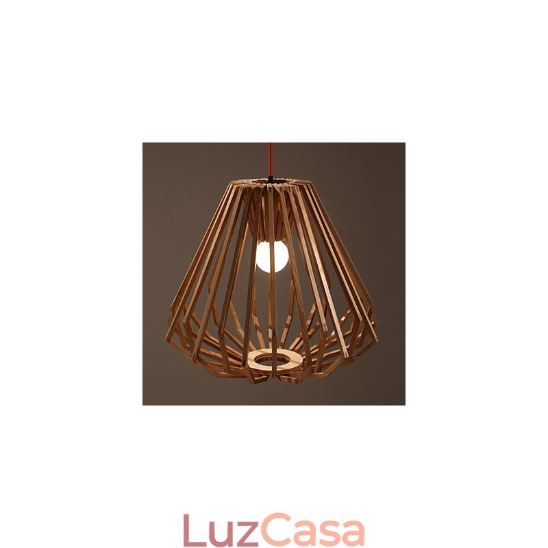 Lustre Mini Estilo Tradicional Clássico Madeira Bambu
