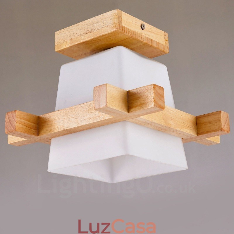 1 Luz Moderna Contemporânea Estilo Nórdico Luminárias de Teto Embutidas com Sombra de Vidro