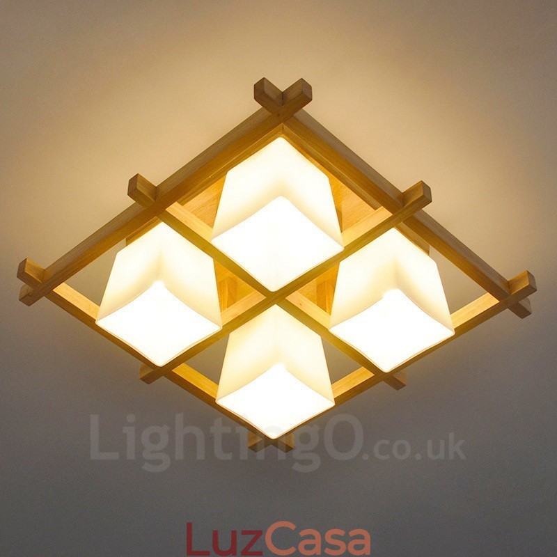 4 Luzes de teto embutidas contemporâneas modernas com cúpula de vidro