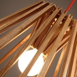 Lustre Mini Estilo Tradicional Clássico Madeira Bambu