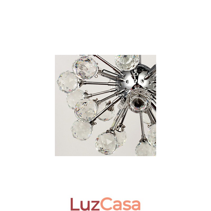 Lustre moderno contemporâneo de cristal estilo mini metal cromado montagem embutida