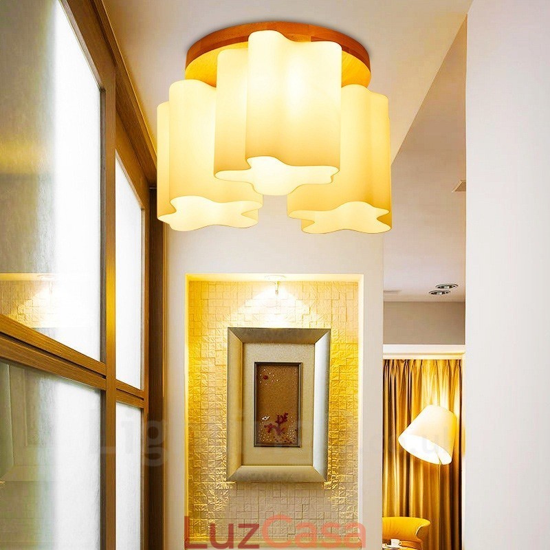 3 Luzes de teto embutidas contemporâneas modernas com cúpula de vidro