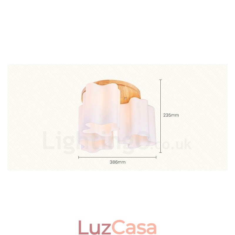 3 Luzes de teto embutidas contemporâneas modernas com cúpula de vidro