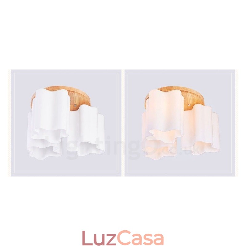 3 Luzes de teto embutidas contemporâneas modernas com cúpula de vidro