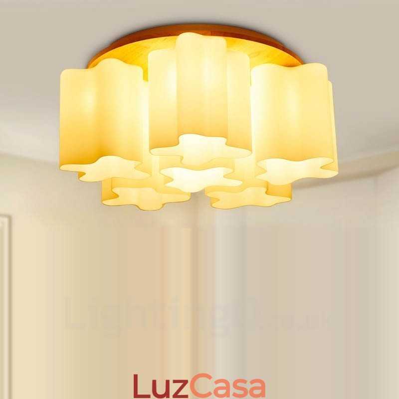 6 Luzes de teto embutidas contemporâneas modernas com cúpula de vidro