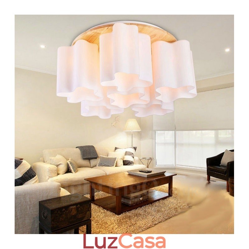 6 Luzes de teto embutidas contemporâneas modernas com cúpula de vidro
