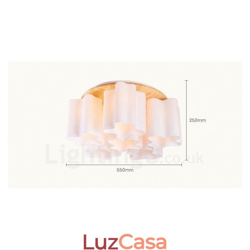 6 Luzes de teto embutidas contemporâneas modernas com cúpula de vidro
