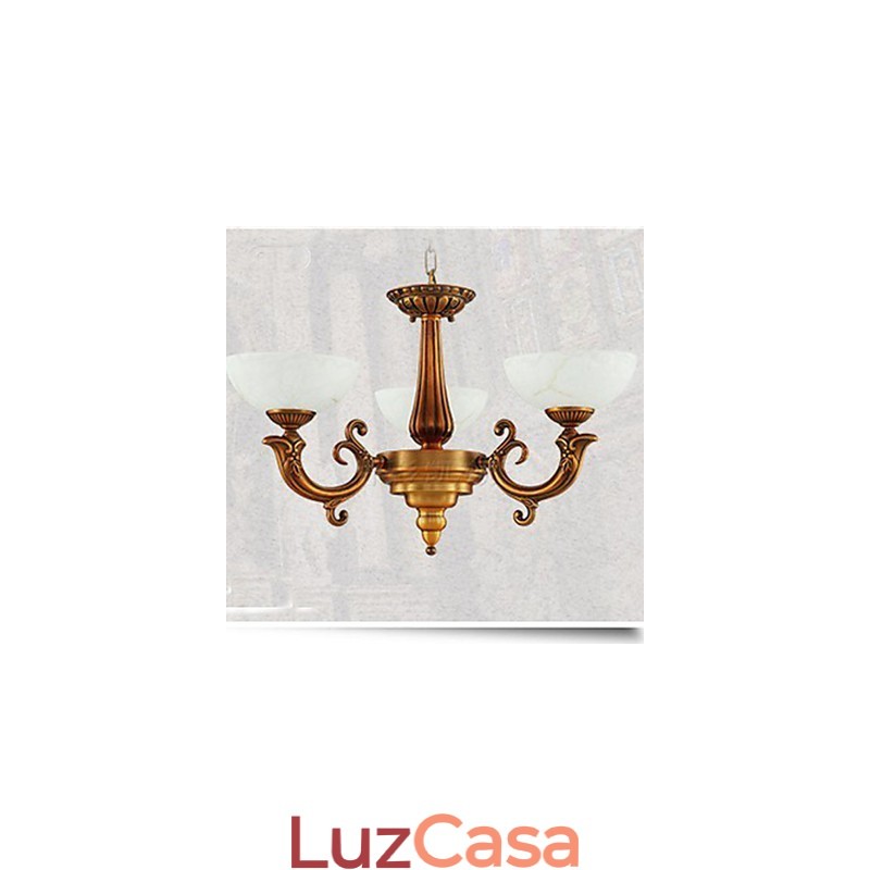 Lustre de mármore estilo chinês Lustre de cobre completo