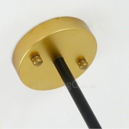 Lustre de teto moderno e contemporâneo estilo nórdico com 3 luzes e cúpula de vidro esférico preto e branco