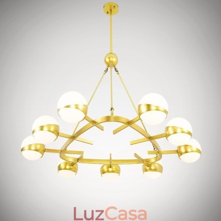 9 Luzes de Teto Modernas Contemporâneas Estilo Nórdico Lustre de Cobre com Sombra de Vidro Bola Dourada e Branca 9 Luzes de Teto Modernas Contemporâneas Estilo Nórdico Lustre de Cobre com Sombra de Vidro Bola Dourada e Branca