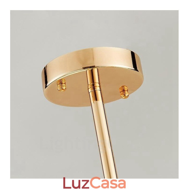 18 Luzes de Teto Contemporâneas Modernas Lustre de Cobre com Sombra de Vidro Bola Branca