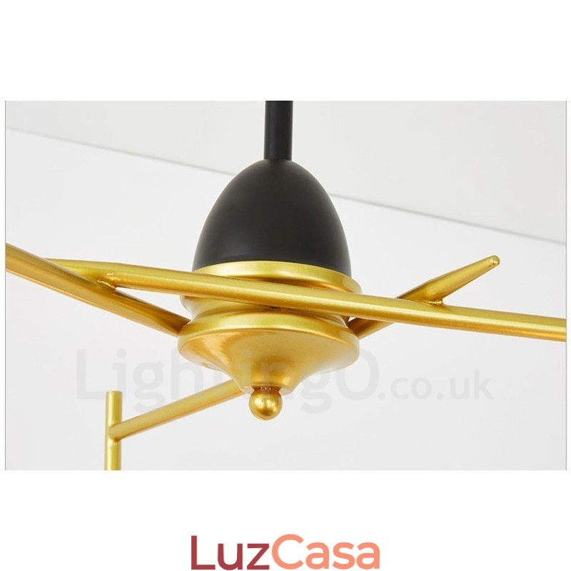 3 Luzes de Teto Contemporâneas Modernas Lustre de Cobre com Sombra de Vidro Bola Branca e Preta