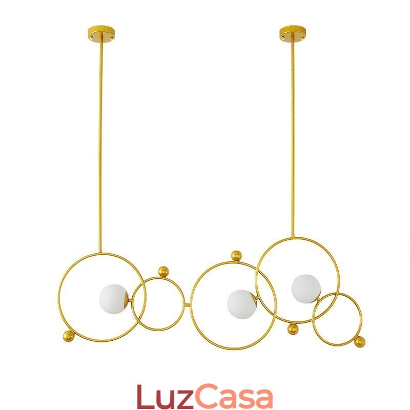 3 Luzes de Teto Contemporâneas Modernas Lustre de Cobre com Sombra de Vidro Bola Branca