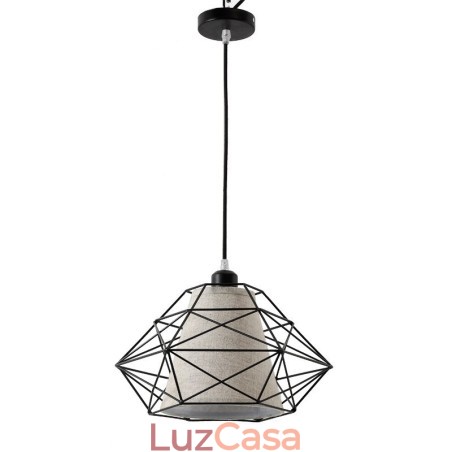1 luz retrô vintage preto ferro pingente luz com cortinas de tecido 1 luz retrô vintage preto ferro pingente luz com cortinas de tecido