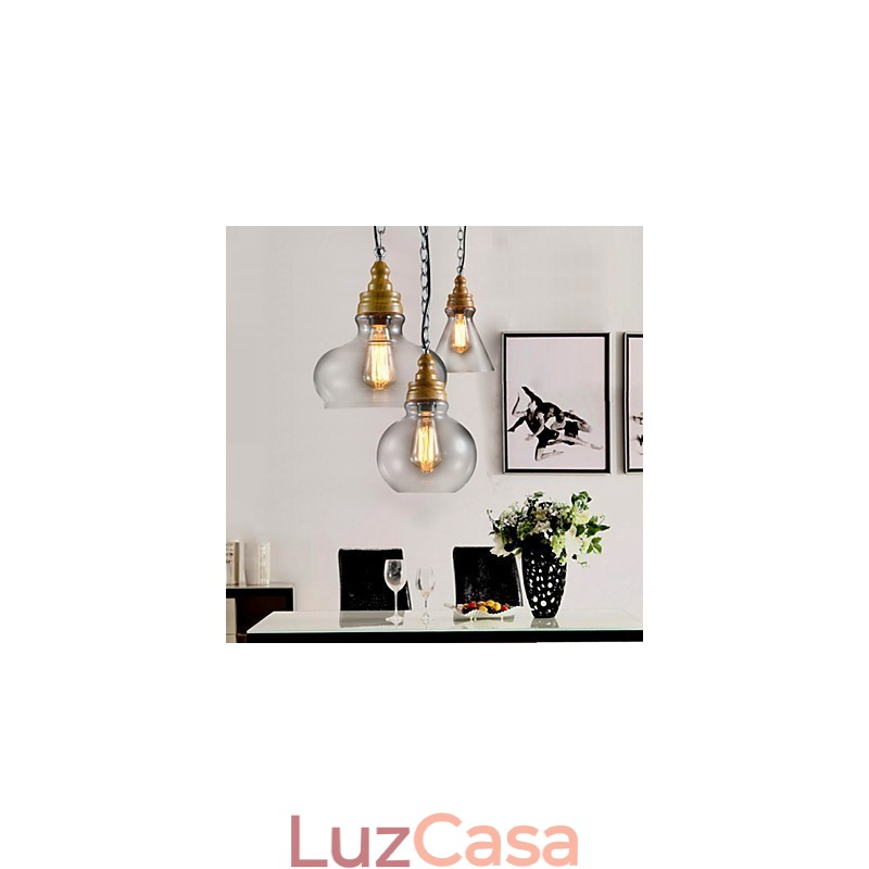 3 Luzes Modernas Contemporâneas Mini Estilo Metal Lustre Pendente Luz