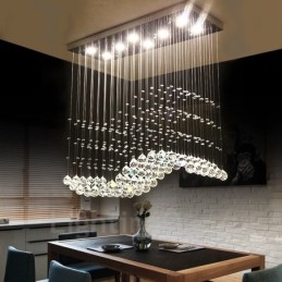 Luminária pendente de cristal moderna para teto, lustre interno, luminárias e acessórios