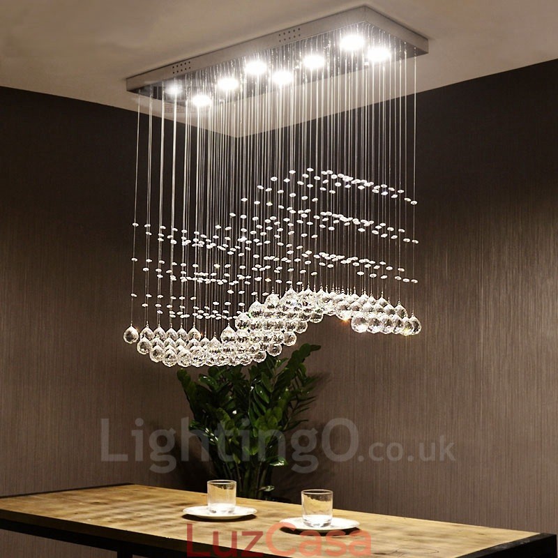 Luminária pendente de cristal moderna para teto, lustre interno, luminárias e acessórios