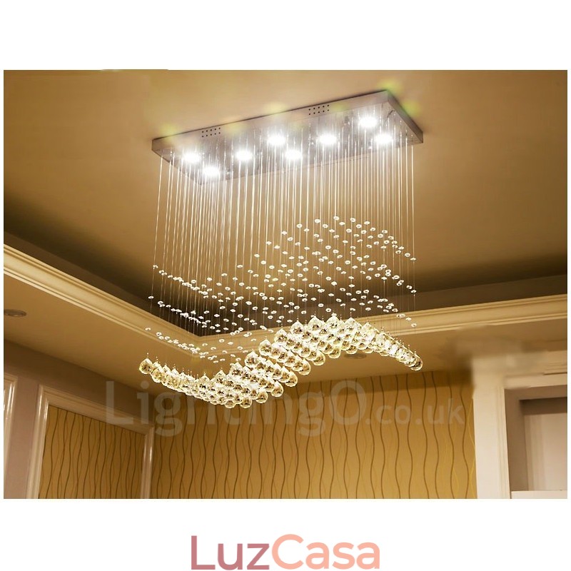 Luminária pendente de cristal moderna para teto, lustre interno, luminárias e acessórios
