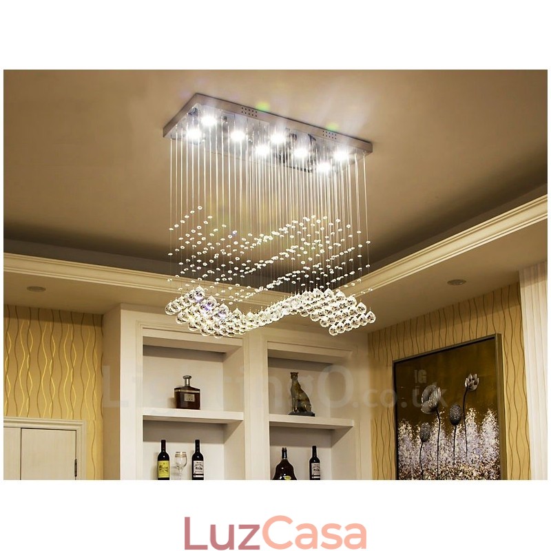 Luminária pendente de cristal moderna para teto, lustre interno, luminárias e acessórios