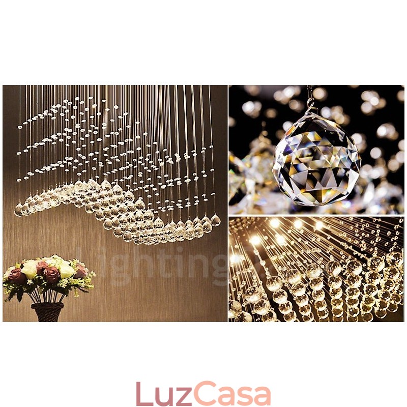 Luminária pendente de cristal moderna para teto, lustre interno, luminárias e acessórios