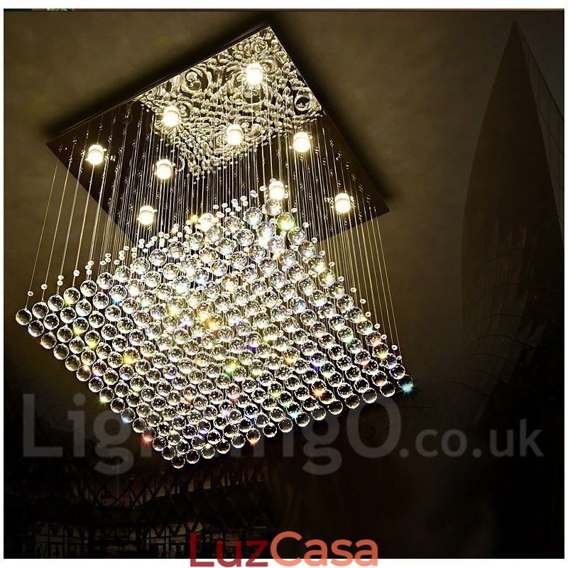 Luminária pendente de cristal moderna para teto, lustre interno, luminária de iluminação