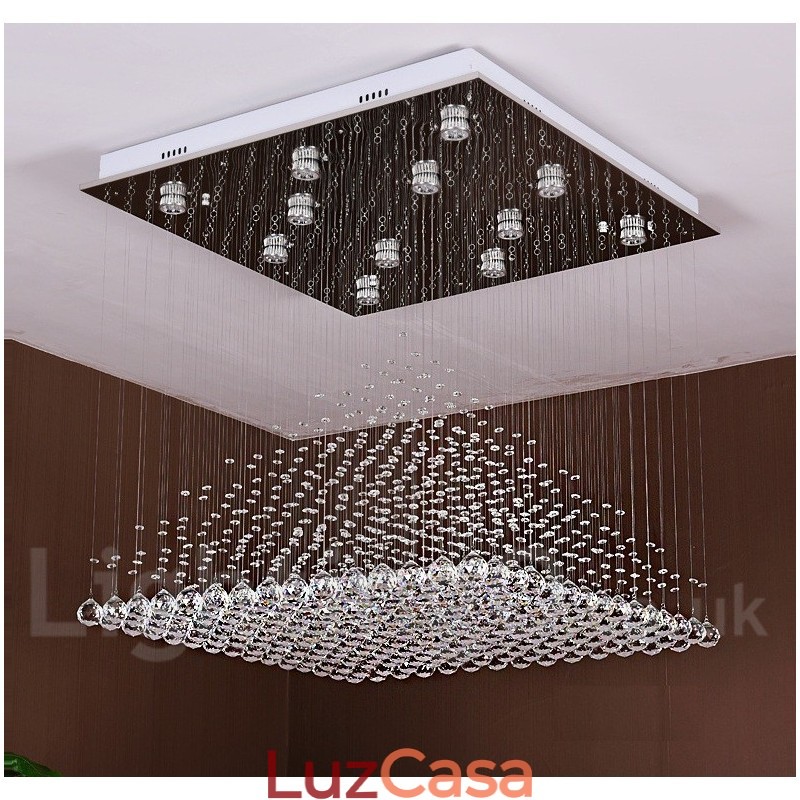 Luminária pendente de cristal moderna para teto, lustre interno, luminária de iluminação