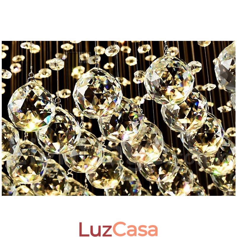Luminária pendente de cristal moderna para teto, lustre interno, luminária de iluminação