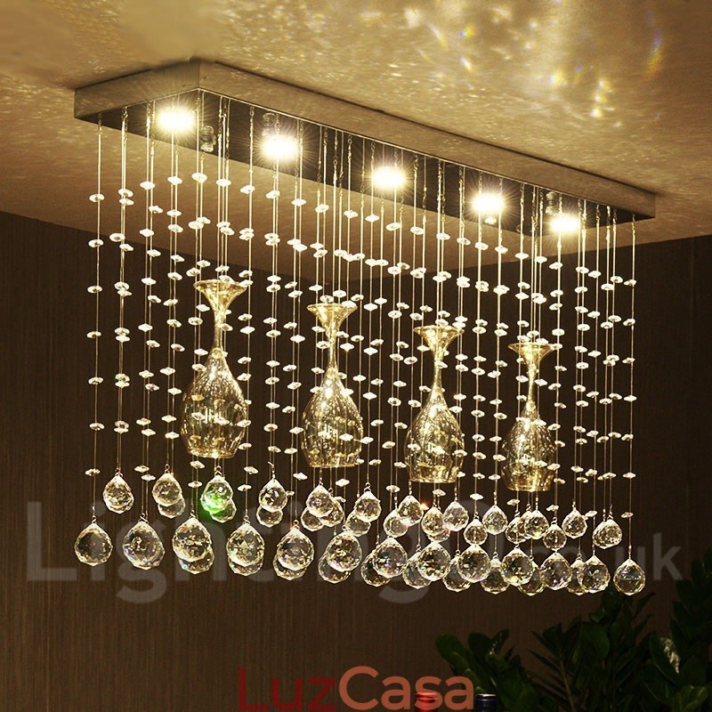 5 luzes modernas de cristal pingente de teto luz lustre interno lâmpadas de iluminação luminária