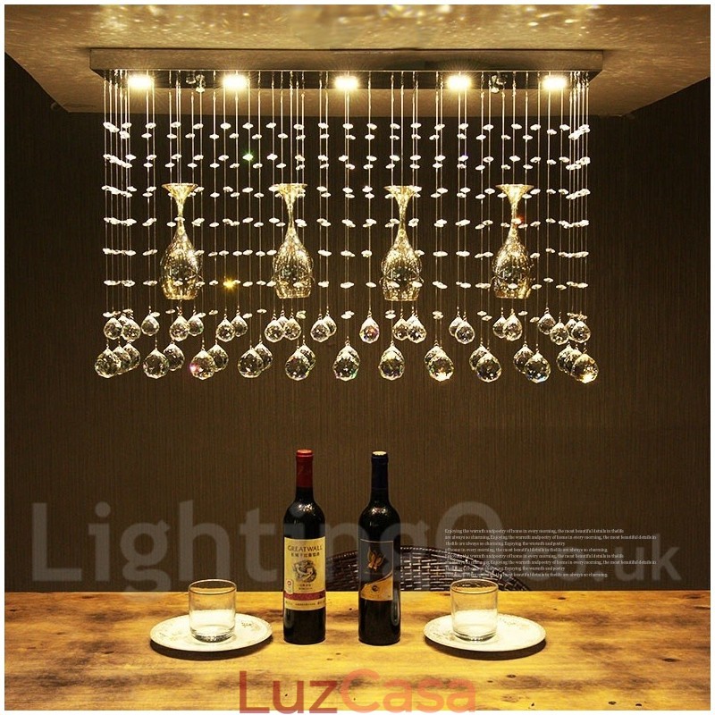 5 luzes modernas de cristal pingente de teto luz lustre interno lâmpadas de iluminação luminária