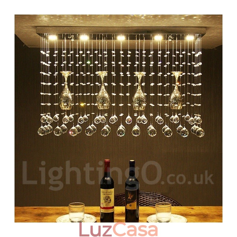 5 luzes modernas de cristal pingente de teto luz lustre interno lâmpadas de iluminação luminária