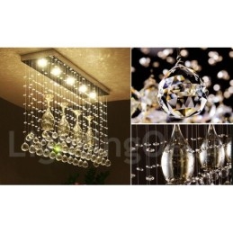 5 luzes modernas de cristal pingente de teto luz lustre interno lâmpadas de iluminação luminária