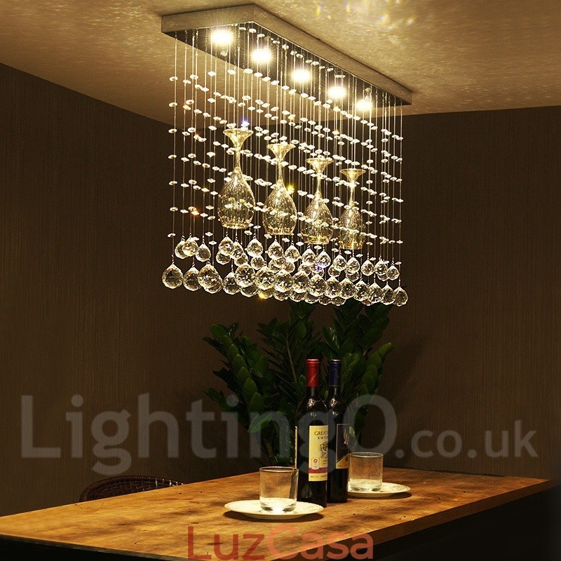 5 luzes modernas de cristal pingente de teto luz lustre interno lâmpadas de iluminação luminária