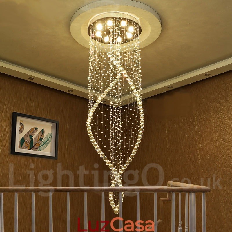 Luminária pendente de cristal moderna extra grande para teto, lustre interno, luminárias e acessórios
