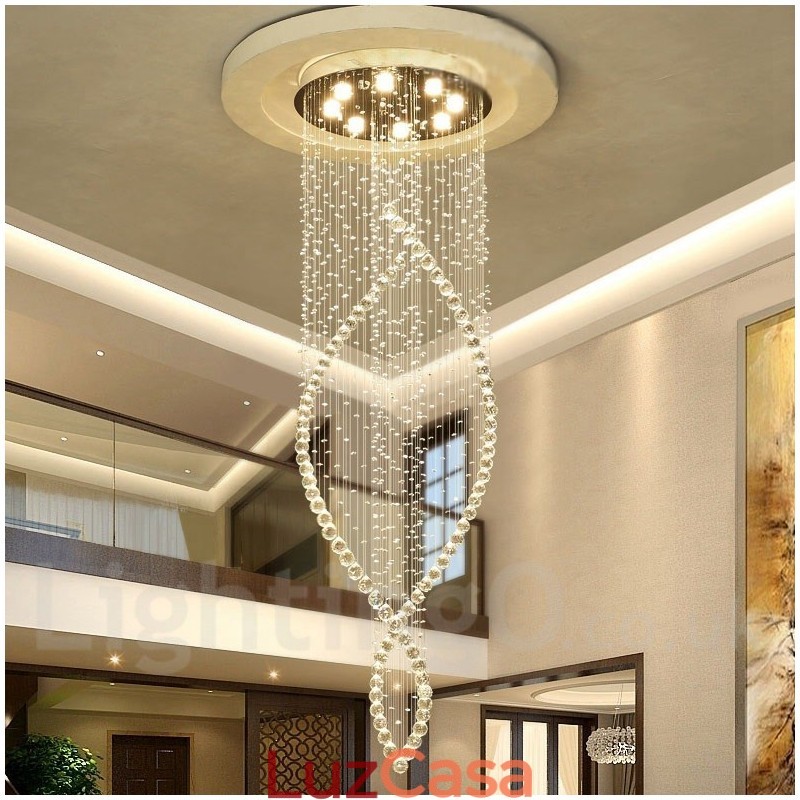 Luminária pendente de cristal moderna extra grande para teto, lustre interno, luminárias e acessórios