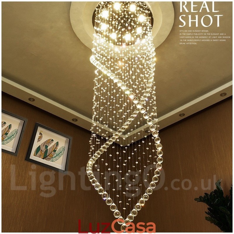 Luminária pendente de cristal moderna extra grande para teto, lustre interno, luminárias e acessórios