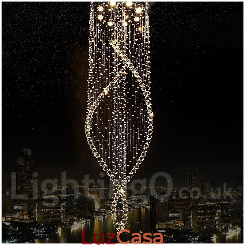 Luminária pendente de cristal moderna extra grande para teto, lustre interno, luminárias e acessórios