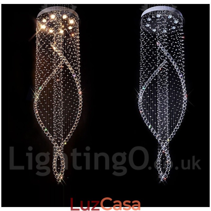 Luminária pendente de cristal moderna extra grande para teto, lustre interno, luminárias e acessórios