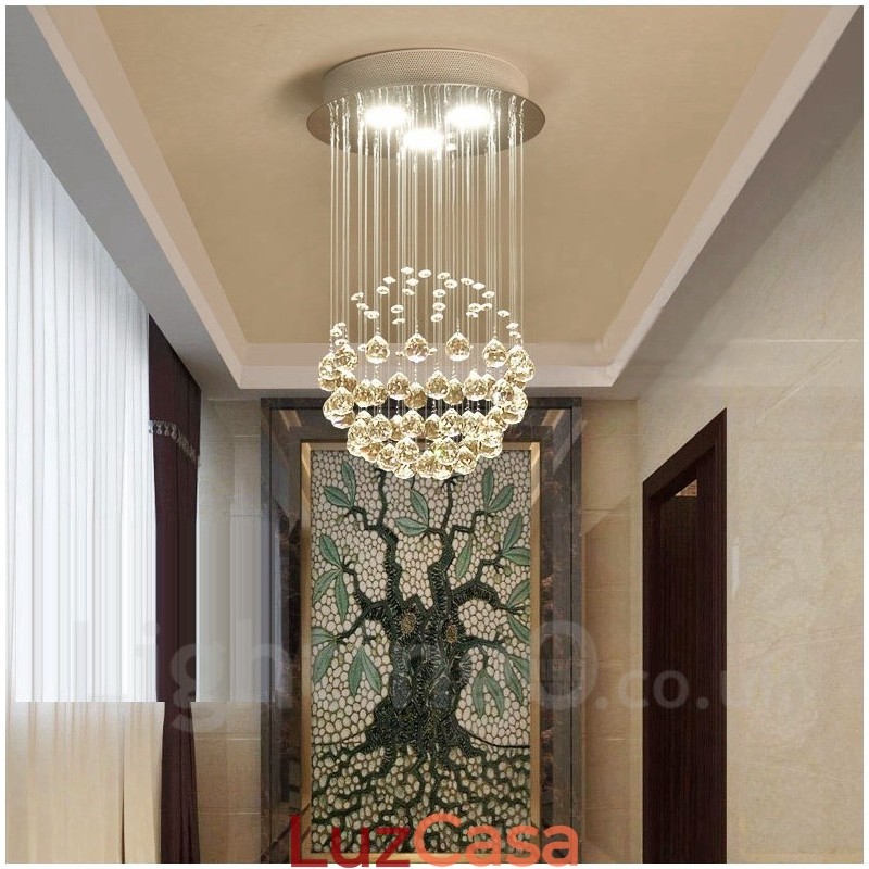 3 Luzes Modernas de Cristal Pendente de Teto Lustre Interno Luminárias Luminárias Luminárias