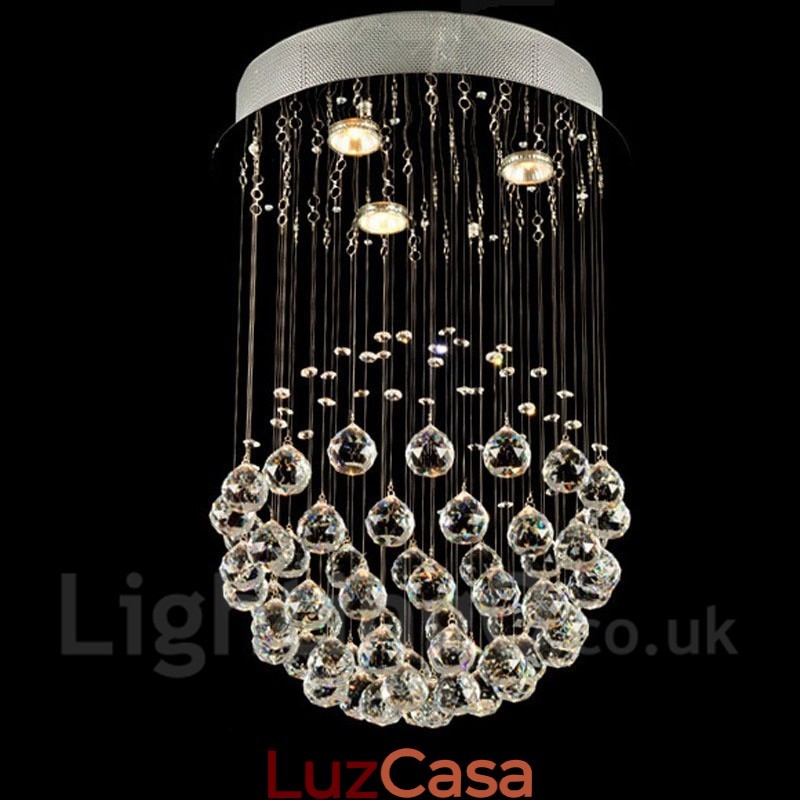 3 Luzes Modernas de Cristal Pendente de Teto Lustre Interno Luminárias Luminárias Luminárias