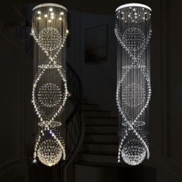 Comprimento extra 5 metros moderno cristal teto pingente luz interior lustre iluminação lâmpadas luminárias