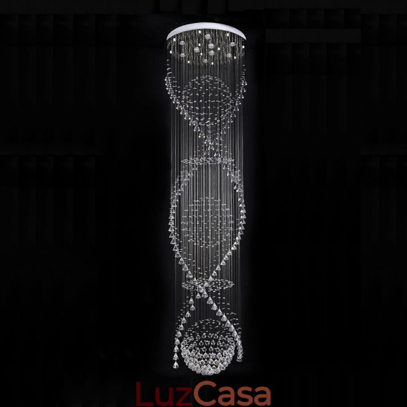 Comprimento extra 5 metros moderno cristal teto pingente luz interior lustre iluminação lâmpadas luminárias