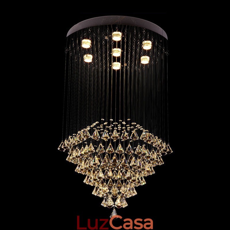7 luzes modernas de cristal pingente de teto luz lustre interno lâmpadas de iluminação luminárias