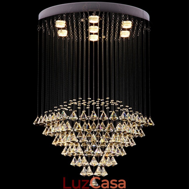 7 luzes modernas de cristal pingente de teto luz lustre interno lâmpadas de iluminação luminárias