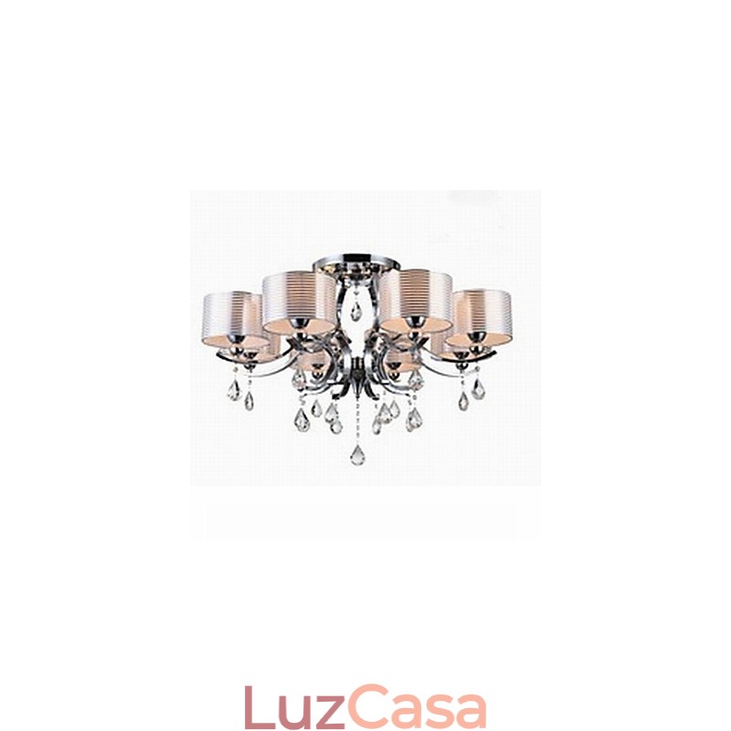 Lustre moderno de cristal K9 8 luzes