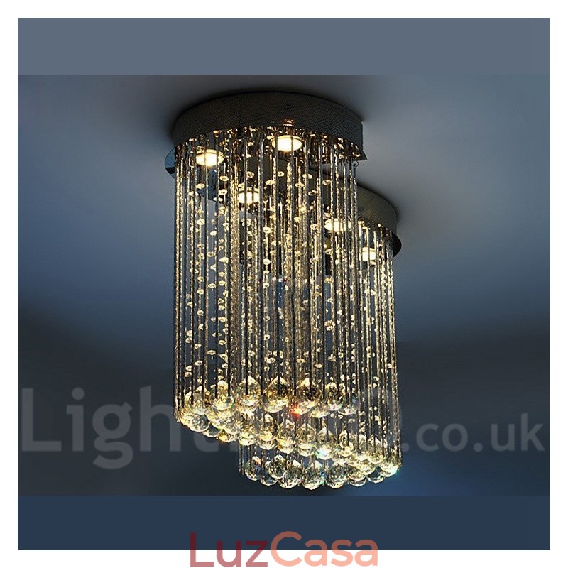 6 luzes modernas de cristal pingente de teto luz lustre interno iluminação lâmpadas luminárias