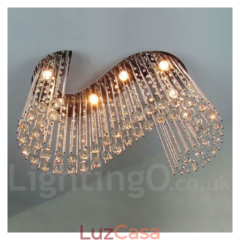 6 luzes modernas de cristal pingente de teto luz lustre interno iluminação lâmpadas luminárias